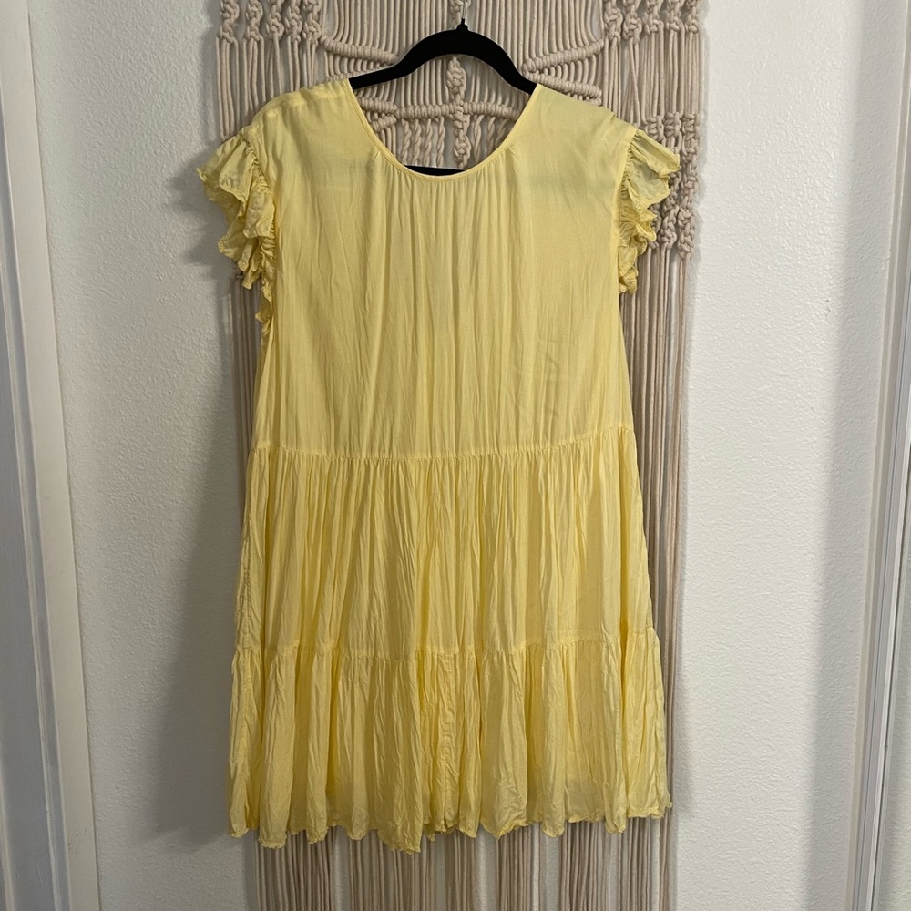 Aritzia Wilfred La Boheme Sidonie Mini Dress in Yellow Size Small